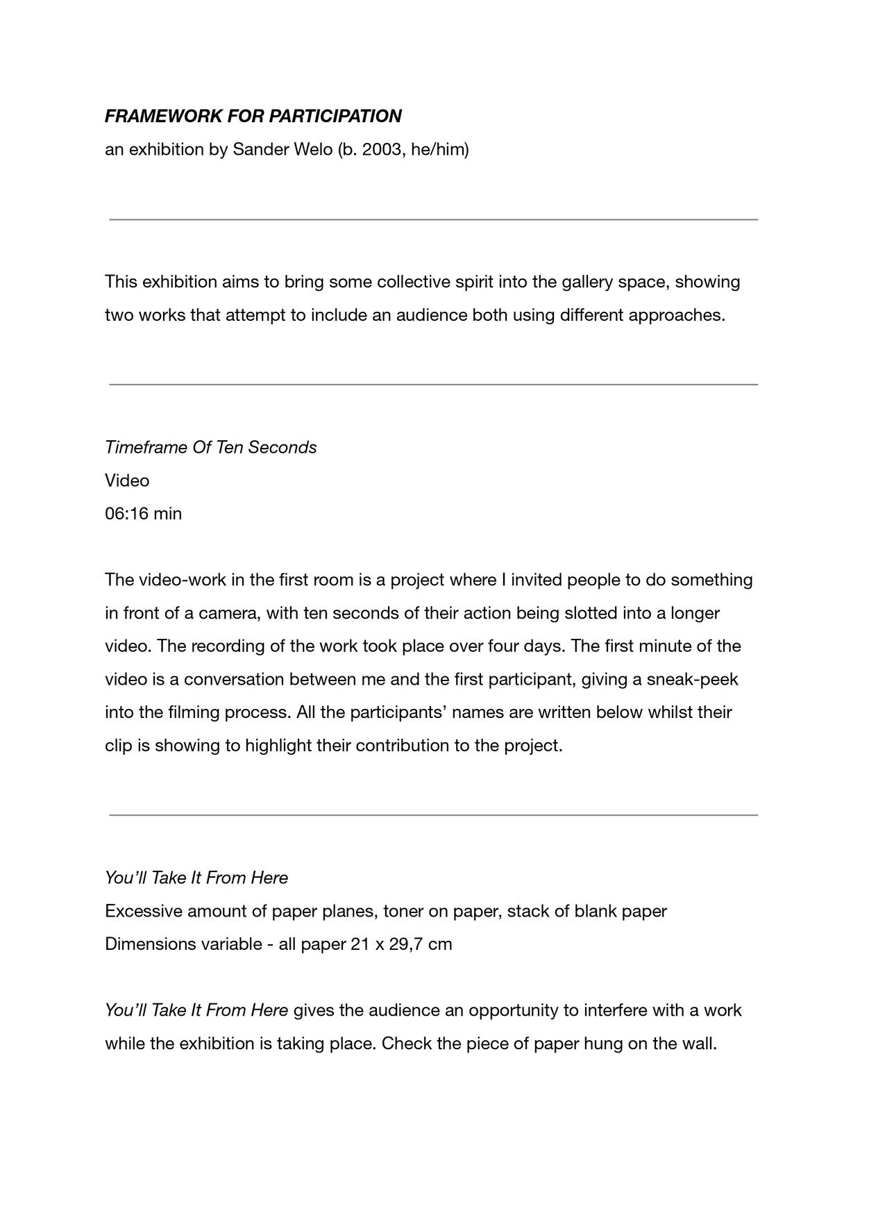 Framework For Participation Framework For Participation